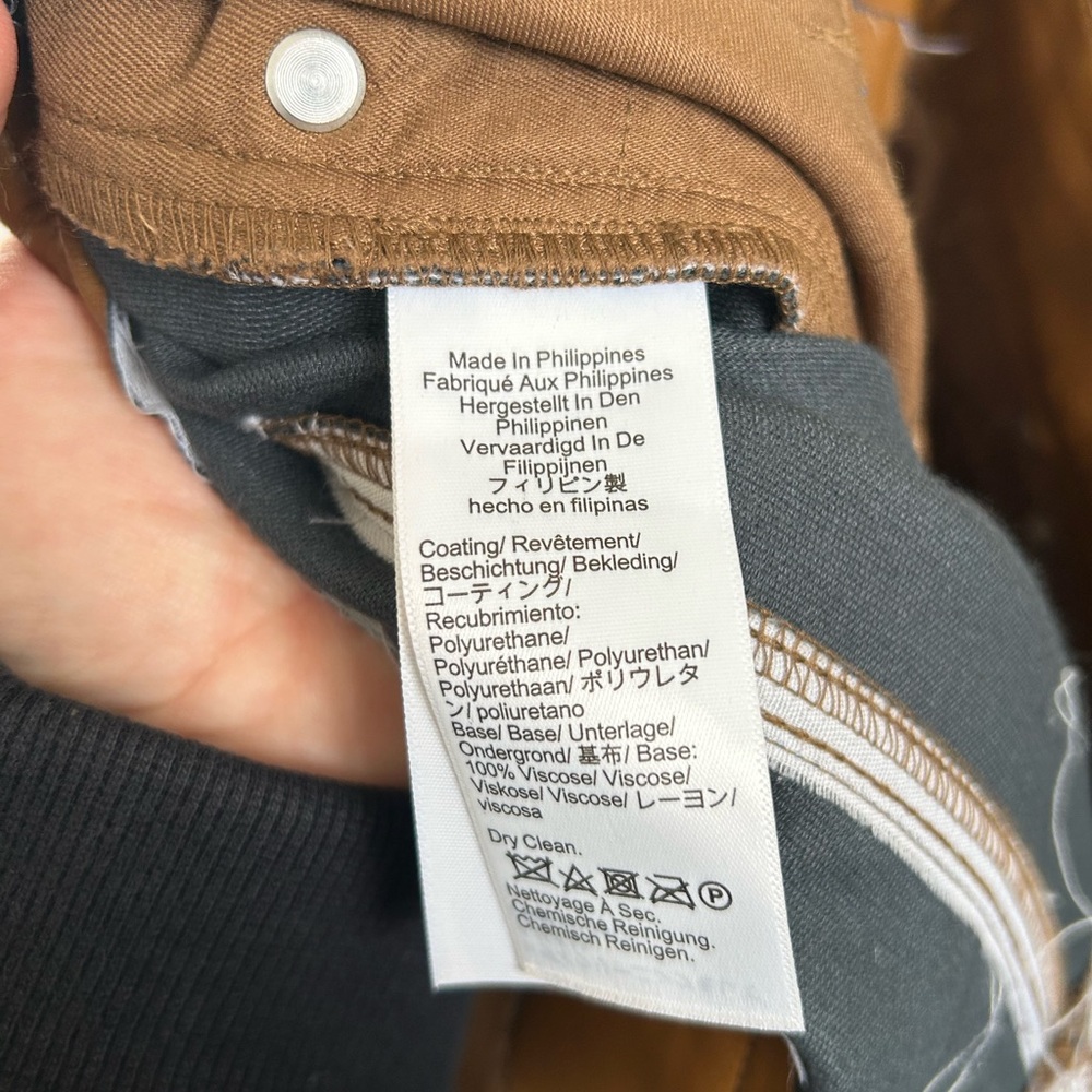J.Crew Faux Leather Slim Wide Leg Pants Brown Size 27 - Picture 6 of 7